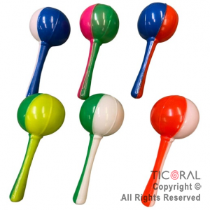 MARACA LISA BICOLOR FLUO MULTICOLOR x 6 (PF0017)